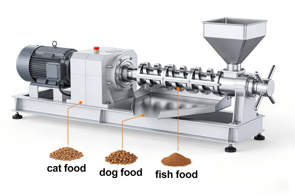 Can we use one production line to produce different kinds of pet food? - puffed snack food extruder machine