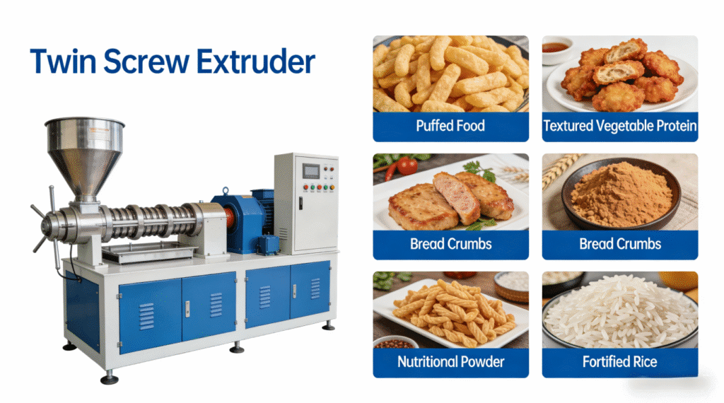 How should food enterprises choose between twin-screw extruders and single-screw extruders - puffed snack food extruder machine