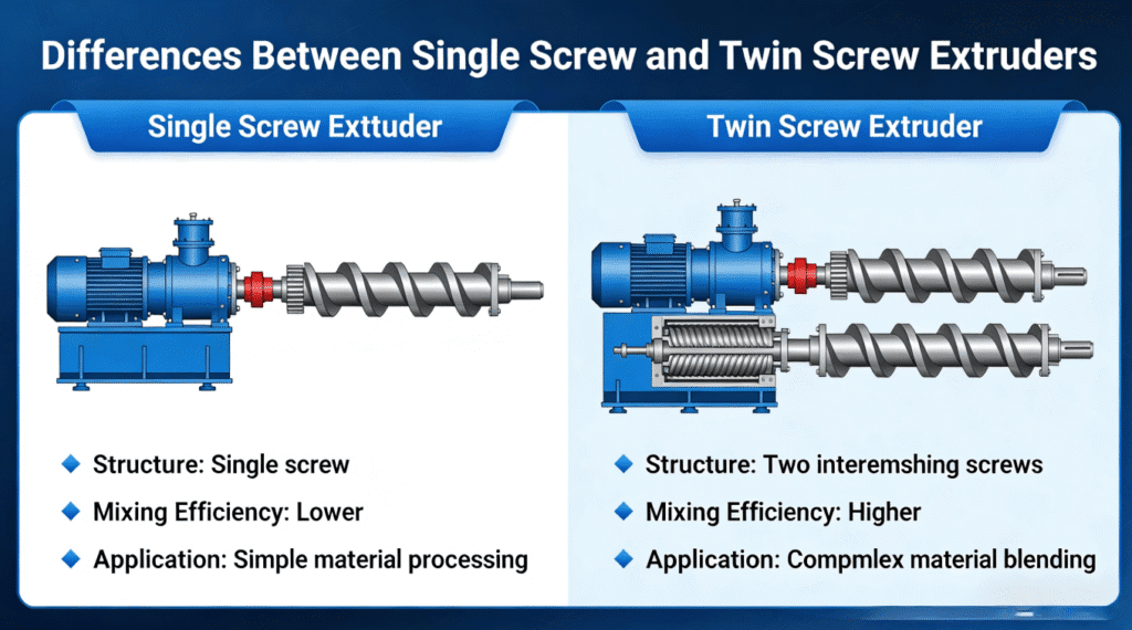 How should food enterprises choose between twin-screw extruders and single-screw extruders - puffed snack food extruder machine